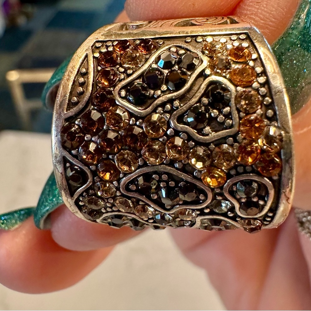 Brighton Silver And Brown Statement Ring - image 7